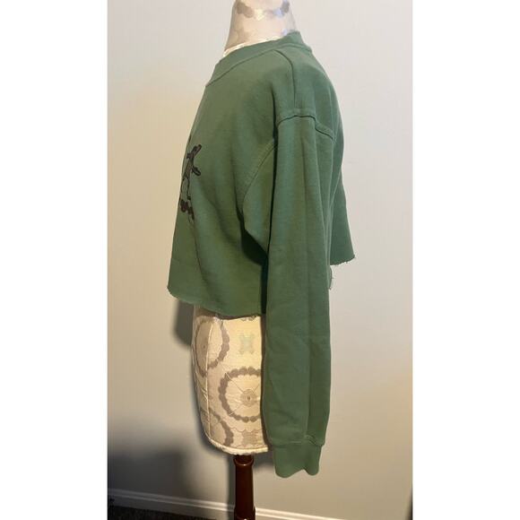 That's It I'm Not Going Anywhere Grinch Cropped Sweatshirt Medium - Picture 4 of 6